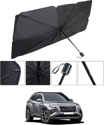 RKPSP Windshield Sun Shade For Hyundai Tucson(Black, Silver)