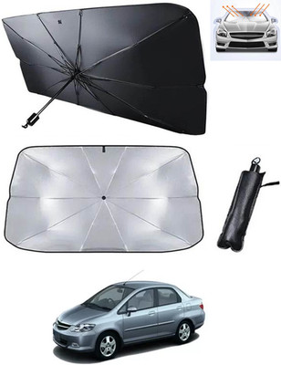 RKPSP Windshield Sun Shade For Honda City ZX(Black, Silver)