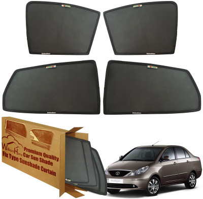 WolkomHome Side Window Sun Shade For Tata Indigo(Black)