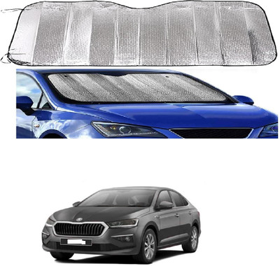 ROSHNEER ENTERPRISES Windshield Sun Shade For Skoda Slavia(Silver)