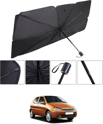 RKPSP Windshield Sun Shade For Tata Indica(Black, Silver)