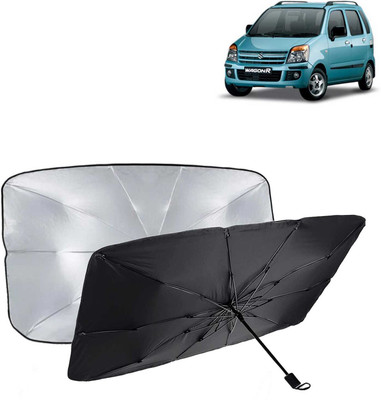 Kingsway Dashboard, Windshield Sun Shade For Maruti Suzuki Wagon R(Black, Silver)