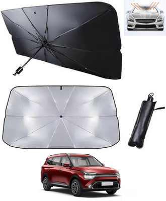 RKPSP Windshield Sun Shade For Kia Carens(Silver, Black)