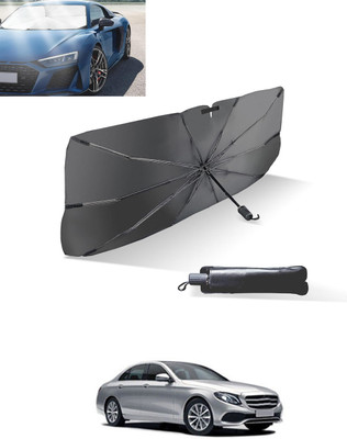 MATIES Windshield Sun Shade For Mercedes Benz E220(Black, Silver)