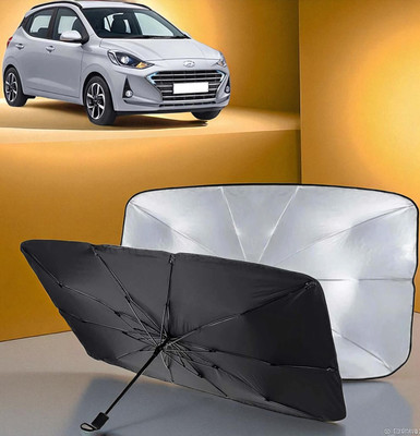 ShopDock Dashboard, Windshield Sun Shade For Hyundai Grand i10 NIOS(Black, Silver)