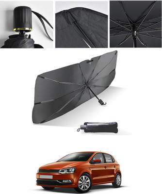AYW Windshield Sun Shade For Volkswagen Polo(Black, Silver)