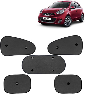 Kingsway Side Window, Rear Window, Windshield Sun Shade For Nissan Micra(Black)