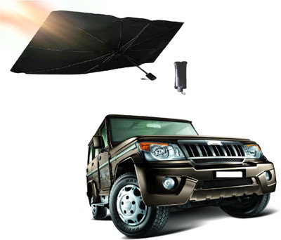 ROSHNEER ENTERPRISES Windshield Sun Shade For Mahindra Bolero(Black, Silver)