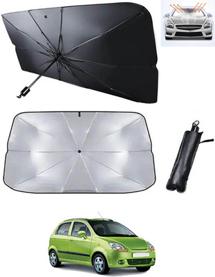 RKPSP Windshield Sun Shade For Chevrolet Spark(Black, Silver)