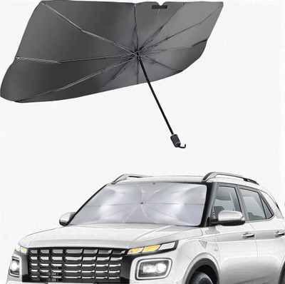 ShopDock Dashboard, Windshield Sun Shade For Universal For Car Universal For Car(Black, Silver)