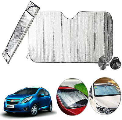 AUTO PEARL Dashboard, Windshield Sun Shade For Chevrolet Beat(Silver)