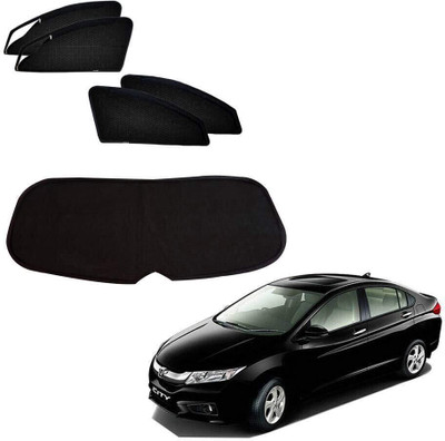 GRABIKA Side Window, Rear Window Sun Shade For Honda City(Black)