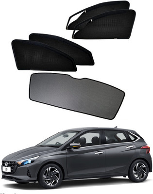 Top Vechile Rear Window, Side Window Sun Shade For Hyundai i20(Black)