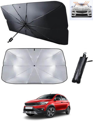 RKPSP Windshield Sun Shade For Tata Universal For Car(Black, Silver)