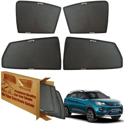 WolkomHome Side Window Sun Shade For Tata Nexon EV(Black)