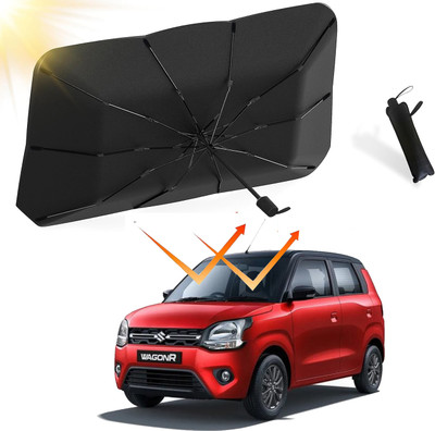 Aadikart Dashboard, Windshield Sun Shade For Maruti Suzuki WagonR(Black, Silver)