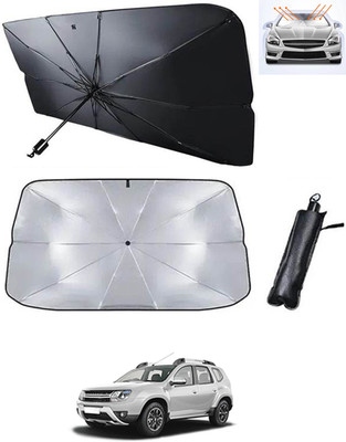 RKPSP Windshield Sun Shade For Renault Duster(Black, Silver)