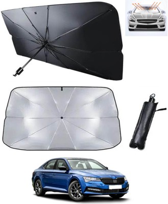 MATIES Windshield Sun Shade For Skoda Superb(Silver, Black)