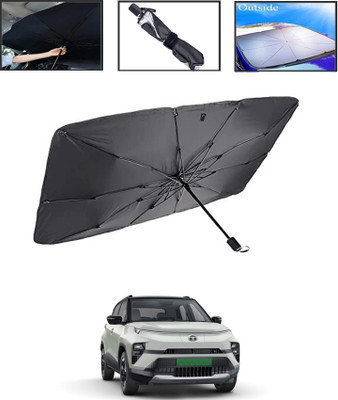 MSNP Windshield Sun Shade For Tata Punch EV(Black, Silver)