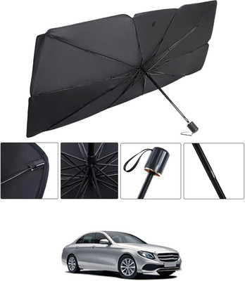 RKPSP Windshield Sun Shade For Mercedes Benz E220(Black, Silver)