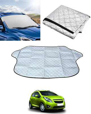 MSNP Windshield Sun Shade For Chevrolet Beat(Silver)