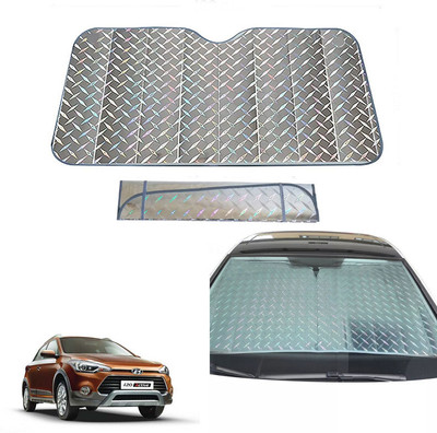 AUTO PEARL Dashboard, Windshield Sun Shade For Hyundai i10 Active(Grey)