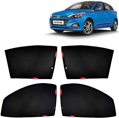 Kingsway Side Window, Rear Window Sun Shade For Hyundai Elite i20(Black)
