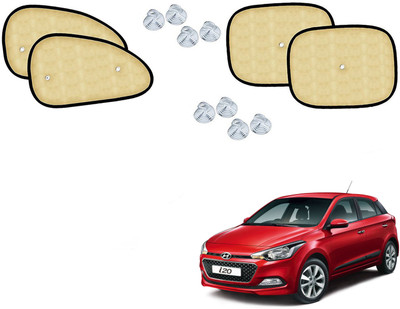 Automotive Prist Side Window Sun Shade For Hyundai Elite i20(Beige)