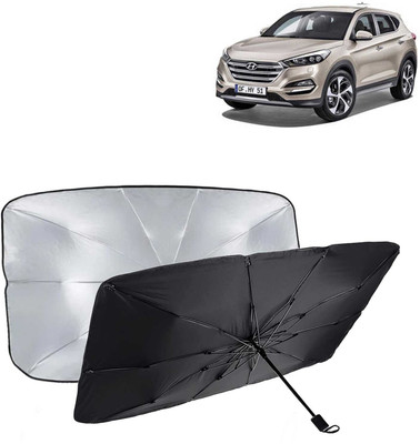 Kingsway Dashboard, Windshield Sun Shade For Hyundai Tucson(Black, Silver)