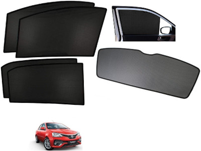 AuTO ADDiCT Side Window, Rear Window Sun Shade For Toyota Etios(Black)