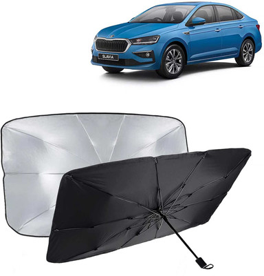 Kingsway Dashboard, Windshield Sun Shade For Skoda Slavia(Black, Silver)