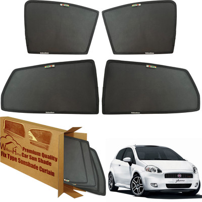 WolkomHome Side Window Sun Shade For Fiat Punto(Black)