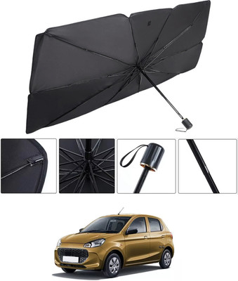 RKPSP Windshield Sun Shade For Universal For Car Alto K10(Black, Silver)