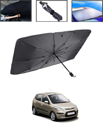 MSNP Windshield Sun Shade For Hyundai i10(Black, Silver)