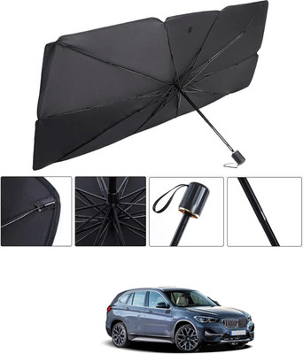 RKPSP Windshield Sun Shade For BMW Universal For Car(Black, Silver)