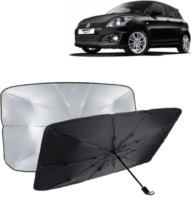 Kingsway Dashboard, Windshield Sun Shade For Maruti Suzuki Swift(Black, Silver)