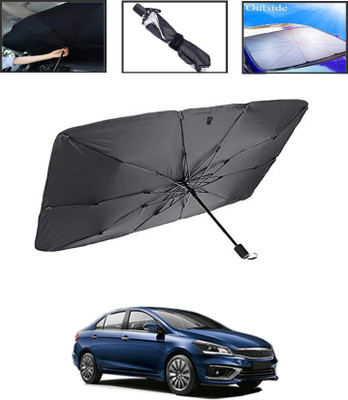 MSNP Windshield Sun Shade For Maruti Suzuki Ciaz(Black, Silver)