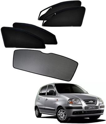 Top Vechile Rear Window, Side Window Sun Shade For Hyundai Santro Xing(Black)