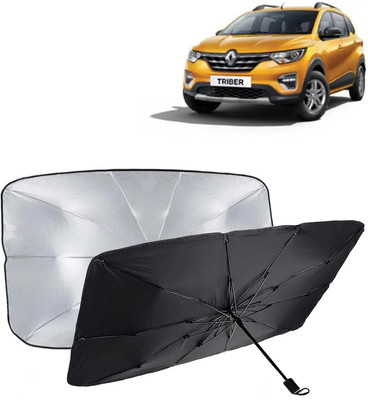 Kingsway Dashboard, Windshield Sun Shade For Renault Triber(Black, Silver)