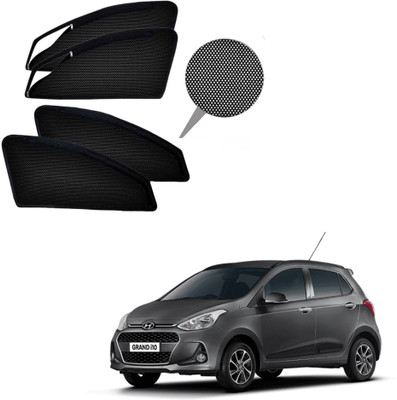 MASS VECHICLE Rear Window, Side Window Sun Shade For Hyundai Grand i10(Black)