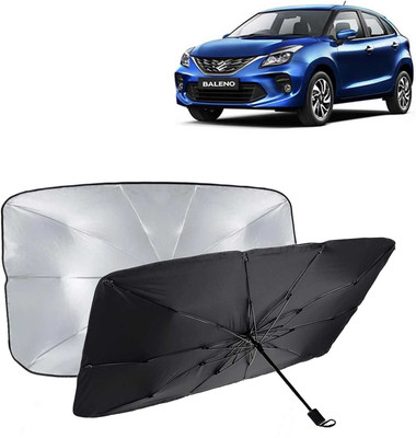 Kingsway Dashboard, Windshield Sun Shade For Maruti Suzuki Baleno(Black, Silver)