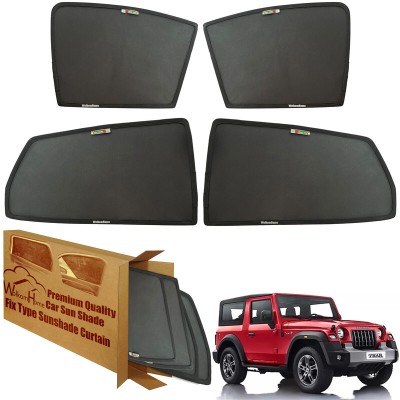 WolkomHome Side Window Sun Shade For Mahindra Universal For Car(Black)