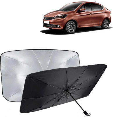 Kingsway Dashboard, Windshield Sun Shade For Tata Tigor(Black, Silver)