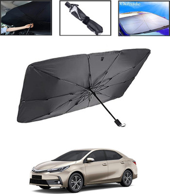 MSNP Windshield Sun Shade For Toyota Altis(Black, Silver)