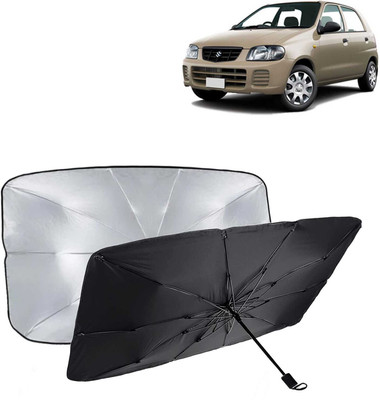 Kingsway Dashboard, Windshield Sun Shade For Maruti Suzuki Alto 800(Black, Silver)