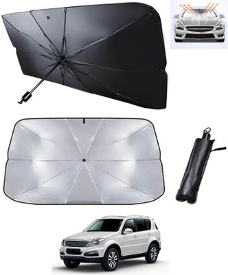 AYW Windshield Sun Shade For Universal For Car Rexton(Silver, Black)