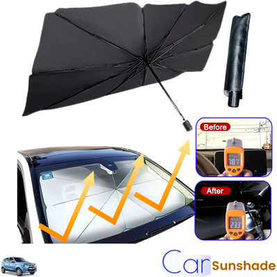 Rhtdm Windshield Sun Shade For Maruti Suzuki Alto 800, Universal For Car(Black)