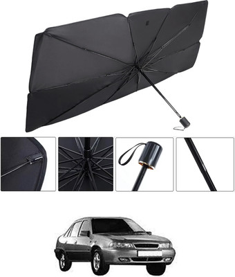 RKPSP Windshield Sun Shade For Daewoo Cielo(Black, Silver)