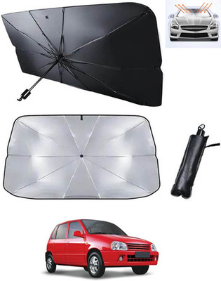 RKPSP Windshield Sun Shade For Maruti Suzuki Zen(Black, Silver)