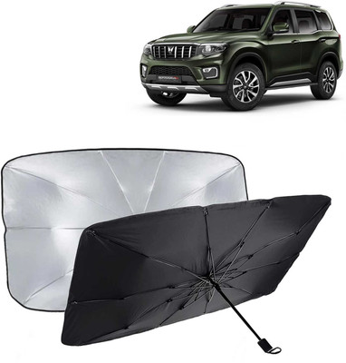 Kingsway Dashboard, Windshield Sun Shade For Mahindra Scorpio N(Black, Silver)